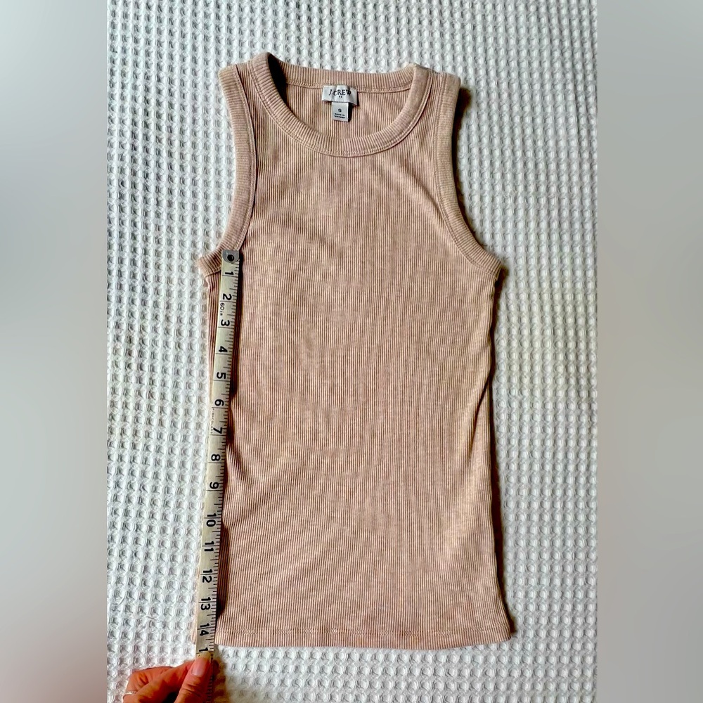J. Crew Beige Ribbed Tank Top - Picture 3 of 5
